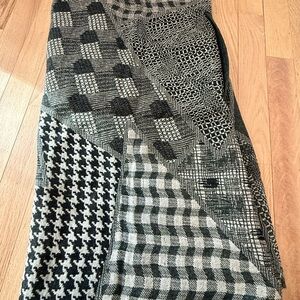 TOLANI Black and Gray Patchwork Scarf
